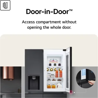 LG GSXE90EVAD Amerikaanse koelkast 628L Zwart