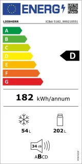 Liebherr ICBdi 5182-20 Koelvriescombinatie Inbouw Wit 256L