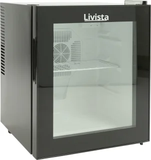 Livista Mini Koelkast 42L Zwart Glazen Deur