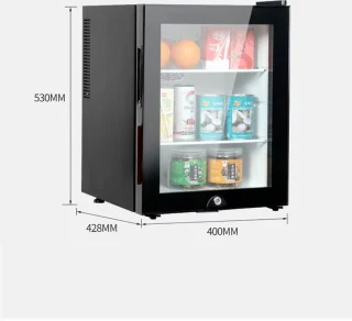 Livista Mini Koelkast 42L Zwart Glazen Deur