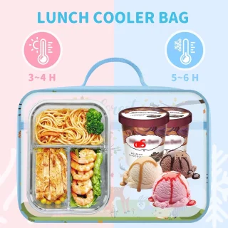 Lunchbox Blauw Geïsoleerd Kinderkoeltas
