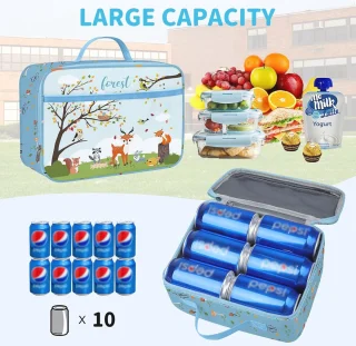 Lunchbox Blauw Geïsoleerd Kinderkoeltas