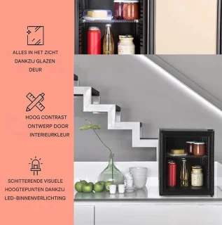 Luxe Mini Koelkast 32L Zwart tafelmodel minibar