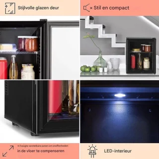 Luxe Mini Koelkast 32L Zwart tafelmodel minibar