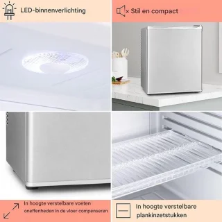 Luxe Mini Koelkast Tafelmodel Zilver