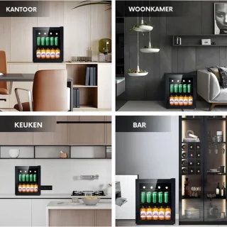 Luxe Minibar Wijnkoelkast 48L Zwart