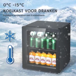 Luxe Minibar Wijnkoelkast 48L Zwart