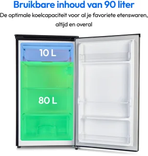 MEDION koelkast 90L met ijsblokjesvak vrijstaand