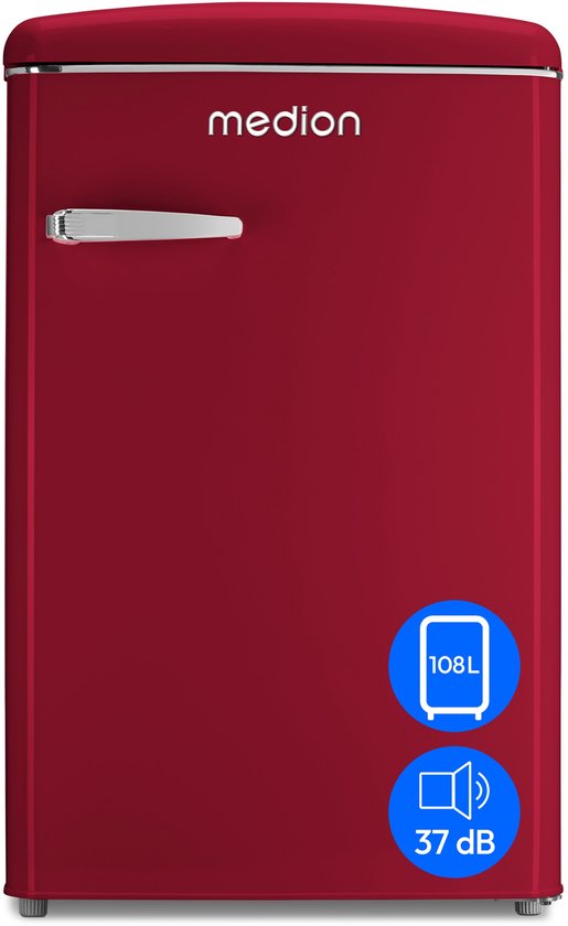 MEDION MD 37790 retro koel-vriescombinatie rood