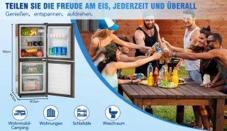 Merax 106L Minikoelkast met Vriesvak Zilver