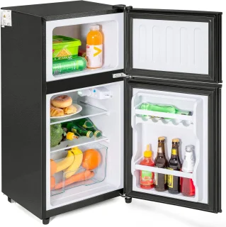 Merax Mini Koelkast 60L 2-Deurs Zwart