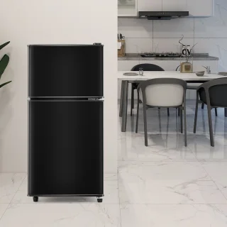 Merax Mini Koelkast 60L 2-Deurs Zwart