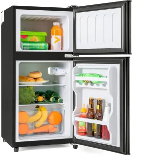 Merax Mini Koelkast 60L 2-Deurs Zwart