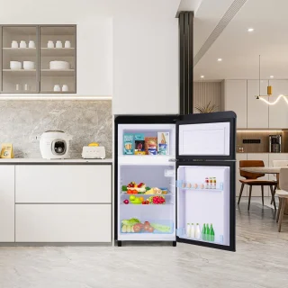 Merax Retro Doppeltür-Kühlschrank 72L 21L Gefrierfach E