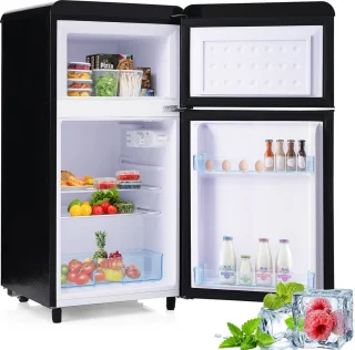 Merax Retro Doppeltür-Kühlschrank 72L 21L Gefrierfach E