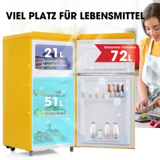 Merax Retro Doppeltür-Kühlschrank 72L mit Gefrierfach