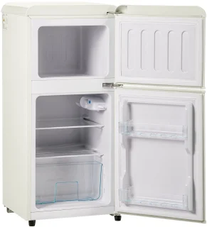 Merax Retro Koelkast 60L Dubbele Deur Creme Wit