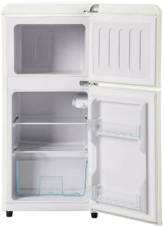 Merax Retro Koelkast 60L Dubbele Deur Creme Wit