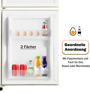 Merax Retro Koelkast 60L Dubbele Deur Creme Wit