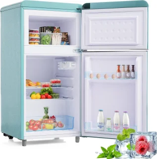 Merax Retro-Kühlschrank Doppeltür 72L