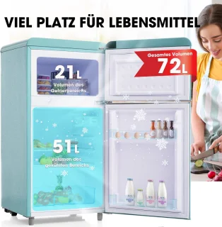 Merax Retro-Kühlschrank Doppeltür 72L
