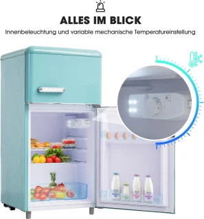 Merax Retro-Kühlschrank Doppeltür 72L