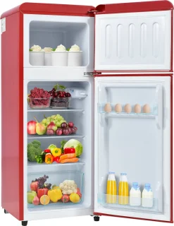 Merax Retro-Kühlschrank Kühl-Gefrier-Kombination 92L zweiflügelig