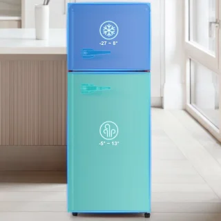 Merax Retro-Kühlschrank Kühl-Gefrier-Kombination 92L zweiflügelig