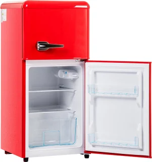 Merax Retro Mini Koel-vriescombinatie Rood 60L