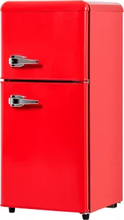 Merax Retro Mini Koel-vriescombinatie Rood 60L