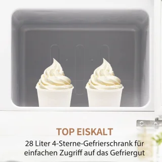 Merax Retro Mini Koelkast met Vriezer 92L Antiek Wit