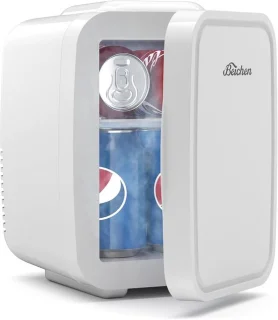 Mini koelkast 4 liter met rgb spiegeleffect - wit
