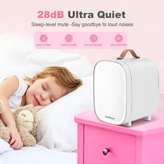 Mini Koelkast 4L met Spiegel - Wit