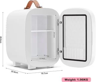 Mini Koelkast 4L met Spiegel - Wit