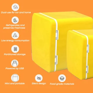 Mini koelkast 4L Minibar - Geel