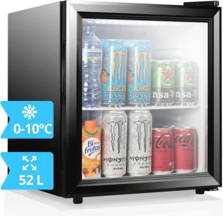 Mini-koelkast 52L met glazen deur