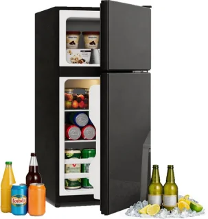 Mini koelkast met vriesvak, vrijstaand, 60l, zwart