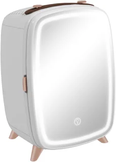 Mini Koelkast - Skincare Koelkast - Cosmetica Koelkast-Kleine Koelkast – 6 Liter – Koelfunctie – Draagbaar - Compact - Voor Slaapkamer - 24,3cm- 1 Stuk-Wit