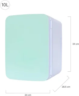 Minibar 10L Mini Koelkast Glazen Deur Blauw