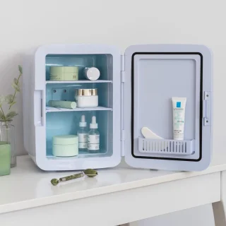 Minibar 10L Mini Koelkast Glazen Deur Blauw