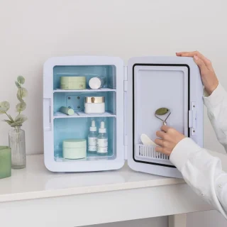 Minibar 10L Mini Koelkast Glazen Deur Blauw