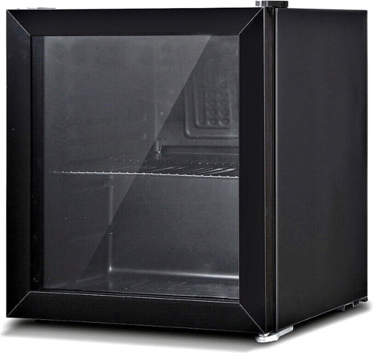 De Minibar 48L Mini Koelkast Glazen Deur Ultra Zwart in één oogopslag
