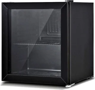 Minibar 48L Mini Koelkast Glazen Deur Ultra Zwart