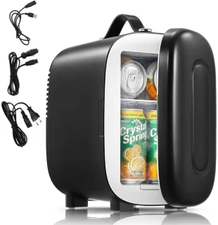 Minibar Glazen Deur 5L Zwart