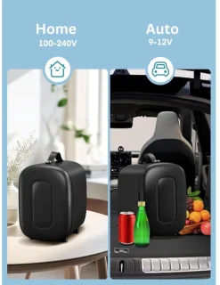 Minibar Glazen Deur 5L Zwart