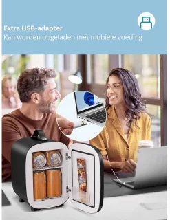 Minibar Glazen Deur 5L Zwart