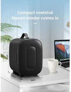 Minibar Glazen Deur 5L Zwart