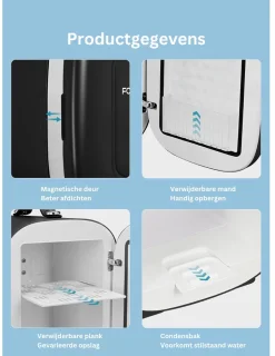 Minibar Glazen Deur 5L Zwart