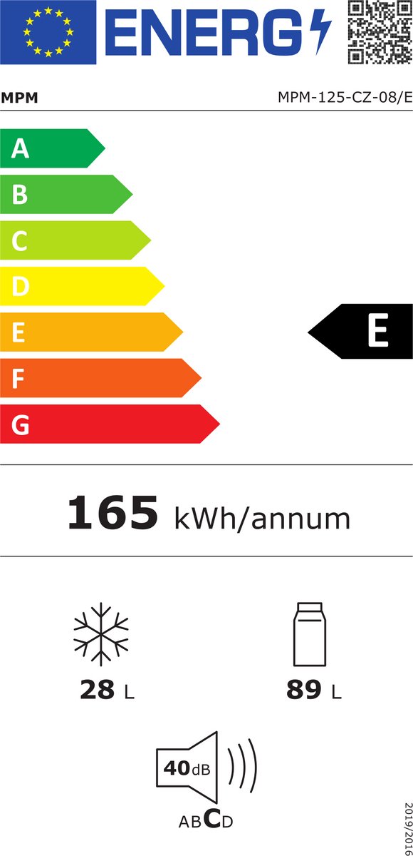 MPM Koel-vriescombinatie 129L Wit