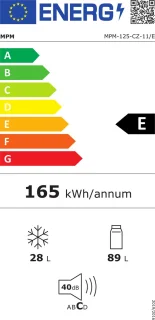 MPM Koel-vriescombinatie vrijstaand RVS 129L